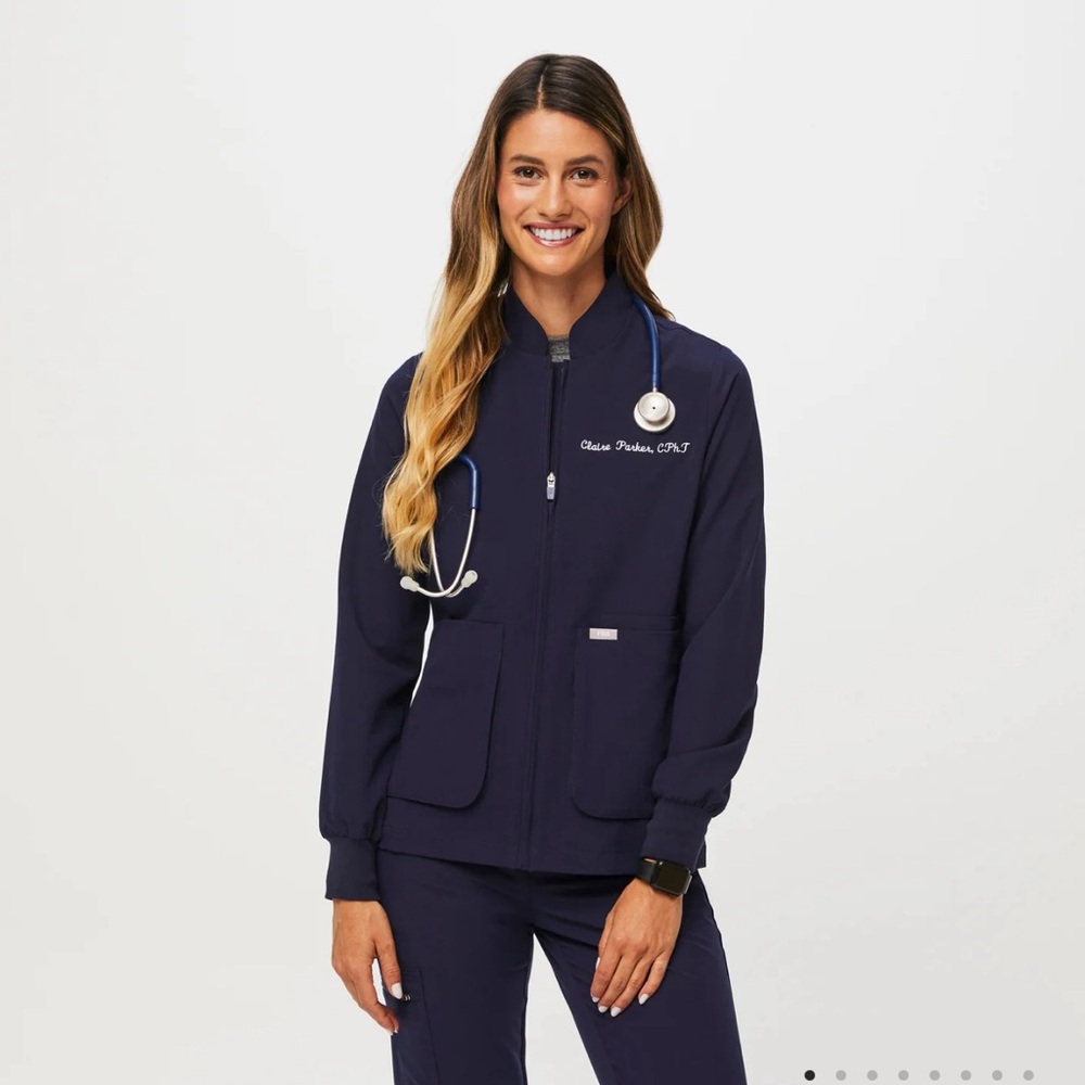 FIGS Nurse zip up scrub jacket